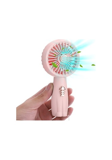 Taşınabilir El Tipi Fan, Şarj Edilebilir Pil Ve 3 Hız İle Güçlü Mini Usb Fan, Sevimli Kişisel Küçük Elektrikli Fan 4585 Pembe