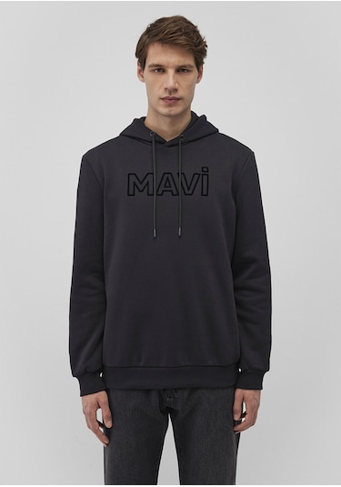 Mavi - Mavi Logo Baskılı Siyah Sweatshirt 0610941-900 Siyah