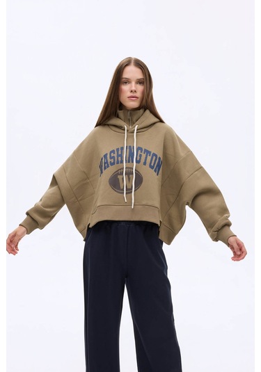 Quzu Haki Kadın Sweatshirt Swt00814 Haki