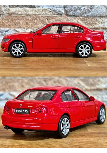 Bmw 330i Çek Bırak Die - Cast Metal Model Araba - Kırmızı 11.5 Cm