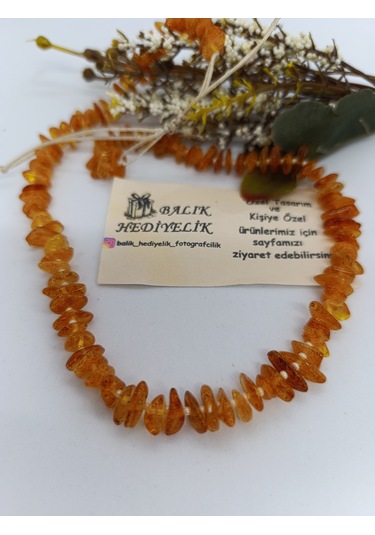 Kehribar Organik Şifa Taşı Taşı Kolye-handmade Özel Tasarım-1032/balık Hediyelik Antik Sarı