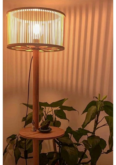 Rustik Serisi Yedikule Bambu Ahşap Lambader