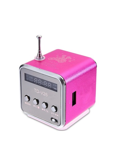 Td-v26 Hoparlör Mini Bluetooth 5.0 Fm Radyo Alıcısı Mp3 Çalar Soundbar Tf Kartı Rose Red Fransa