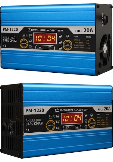 Powermaster 12 Volt Max 20 Amper Lcd Ekranlı Akü Şarj Cihazı Pm-1220