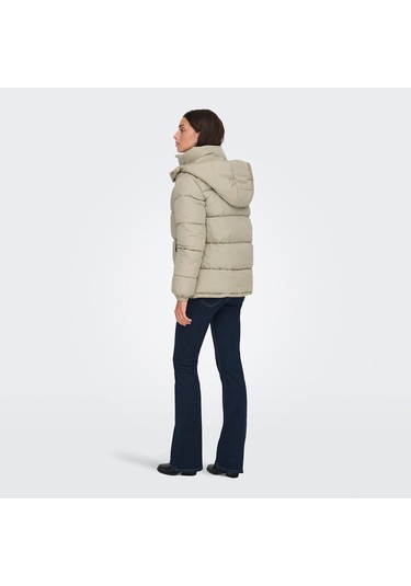 Jacqueline De Yong Esta Life Padded Kadın Bej Kapüşonlu Ceket Bej