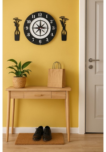 Yeni Tasarım Modern Duvar Saati Şık Ve Kalite Bir Arada No:1004 Siyah