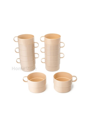 Al'ternativa Çay Ve Kahve İçin Plastik Bardaklar, 12 Adet 259135047 Bej