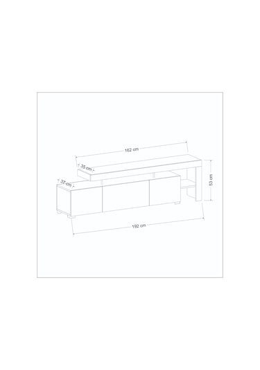 Beliz Modern LED Işıklı 3 Kapaklı, Raflı TV Sehpası – 192 cm, Antrasit