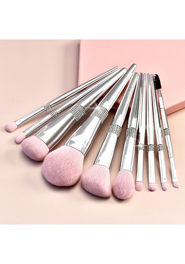 Moveevo 11 Adet Makyaj Fırçası Seti Taşınabilir Küçük Set Fırçalar Başlangıç Pudra Göz Farı Fırçaları