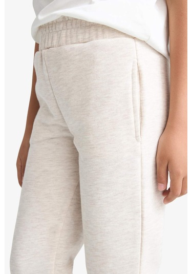 Defacto Kız Çocuk Standart Fit Basic Düz Beli Lastikli Jogger Eşofman Altı Y1226a625aubg667 Bej