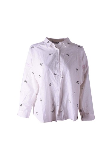 Trender Beyaz Kadın Gömlek 71595 Beyaz