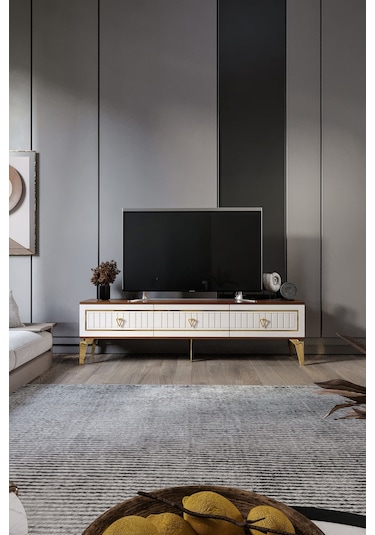 180 CM KLAS MDF MEBRAN KAPAK EKRU CEVİZ GOLD