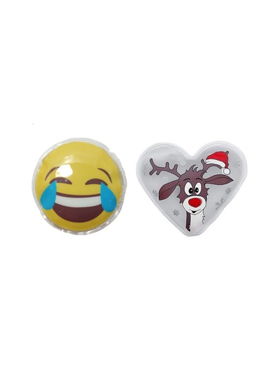 Gülen Emoji Beyaz Geyik Cep Sobası,el Isıtıcı,2 Adet Sıcak Su Tor