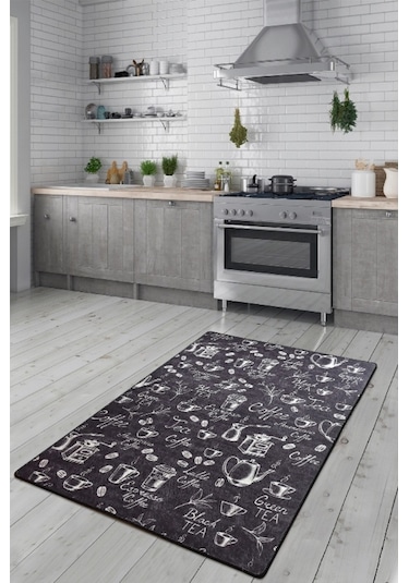 Cappuccıno Siyah Djt 100X300 Cm Mutfak Halısı