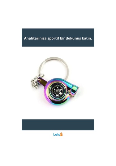 Havalı Oto Turbo Anahtarlık 9.5cm 3cm 3cm Araba Dekorasyon Çok Renkli