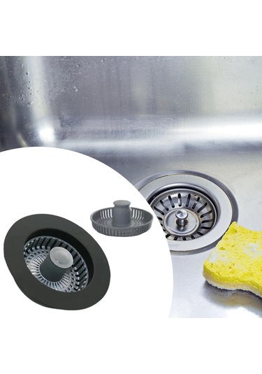 Homyl Mutfak Lavabosu Tahliye Süzgeci Hafif Paslanmaz Koku Siyah