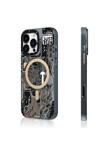 İphone 16 Pro Max Kılıf Magsafe Uyumlu Kamera Denetim Butonlu Youngkit Technology Serisi Kapak Gold