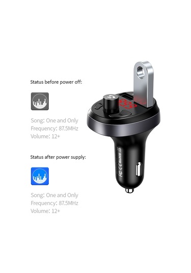 Usams Us-cc062 C11 Kablosuz Bluetooth4.2 Araç Fm Verici Mp3 Müzik Çalar İle Çift Usb Bağlantı Noktaları Siyah