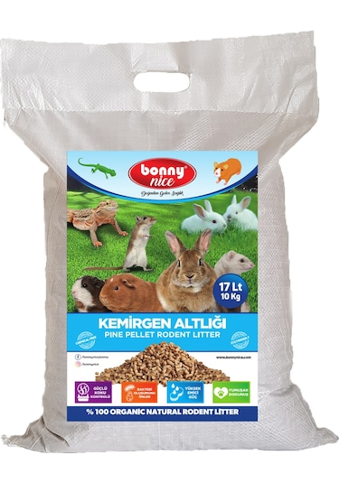 Bonny Nice Doğal Pelet Ginepig Kafes Altlığı 10 Kg 17 Lt