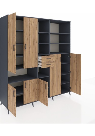 Kronos Dolap 17 Raflı 2 Çekmeceli 7 Kapaklı 220x59x243 Antrasit-çam/çam Atlas Çam/atlas Çam Kronos Dolap 17 Raflı 2 Çekmeceli 7 Kapaklı 220x59x243 Antrasit-çam/çam Atlas Çam/atlas Çam