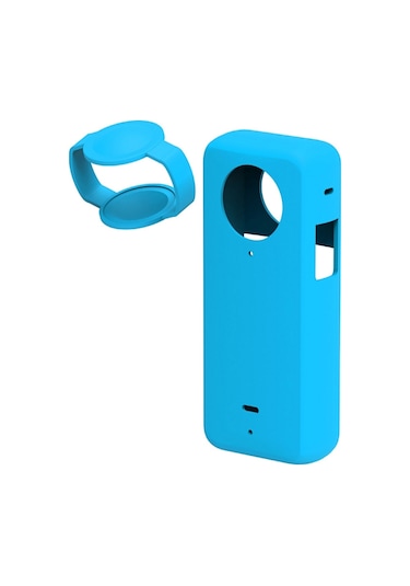 Wezone Insta360 X3 Panoramik Kamera İçin Mavi Silikon Koruma Kılıfı Lens Kapağı İçerir