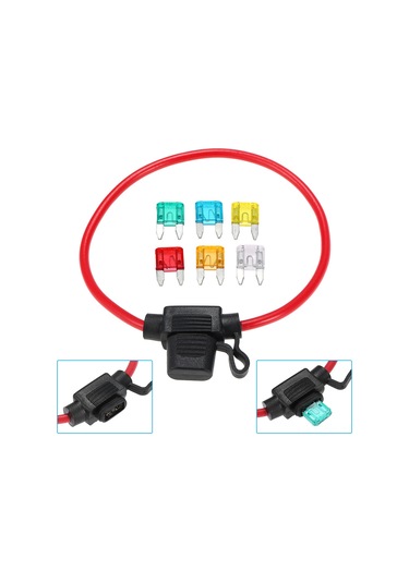 Skycity 12v Su Geçirmez Mini Sigorta Tutucu + 6 Adet Sigorta 5-30a - 20awg Tel, Dayanıklı Kasa Sı-a0647 20