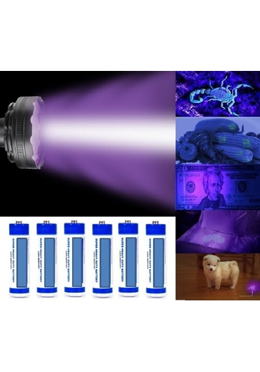 128 Led UV Mor işik Fener Sah-Te Para Bakteri Ultraviyole İdrar Siyah