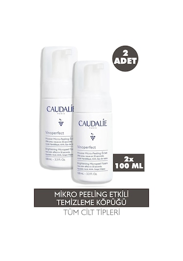 Caudalie Vinoperfect İşıltı Verici Mikro Peeling Temizleme Köpüğü 100 Ml 2 Adet