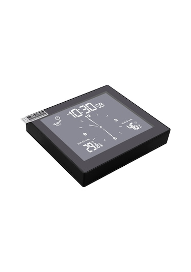 Yaleker Sıcaklık Nem Ölçer Ip65 Su Geçirmez Dijital Saat - Büyük Lcd Ekran, Geri Sayım, Alarm Ve 12/24 Saat Formatı Siyah Ts-wp10 Siyah