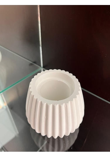 Mezbi Desenli Ovalbeton Mini Saksı