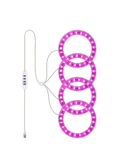 Samdoo Bitki Büyütme Lambası - 20 Led Tam Spektrum, 5 Parlaklık Seviyeli, Usb Bağlantılı, Zaman Ayarlı Diğer