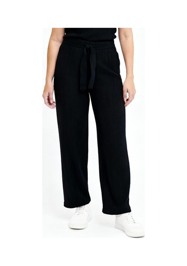 Bayan Pijama Altı Beli Lastikli Rahat Kalıp Siyah