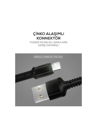 Hasır Kırılmaya Dayanıklı 1M Ls63 Micro Usb Kablo