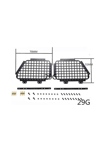 Lemestar Mn D90 D91 D99s Mn99s Rc Araçları İçin Paslanmaz Çelik Metal Katlanabilir Pencere Koruma Ağı Korumalı Kasa