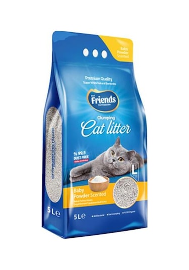 Friends Bebek Pudralı Kedi Kumu 5 Lt