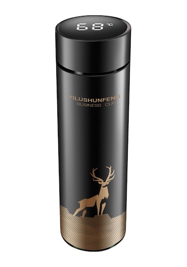 Qingmipy Akıllı Dokunmatik Ekranlı 500ml Vakumlu Termos - Sıcaklık Göstergeli, Sızdırmaz Paslanmaz Çelik Seyahat Bardağı