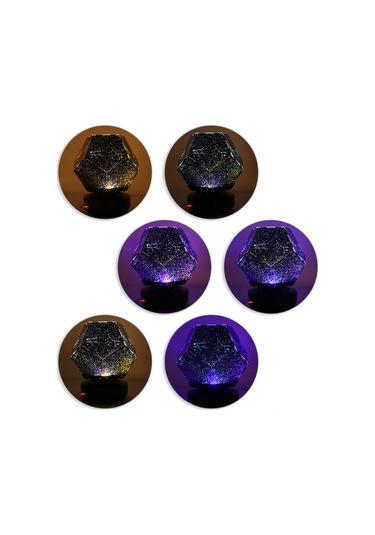 Xindoker Usb Üç Renkli Yıldız Gökyüzü Projektörü - Otomatik Renk Değiştirme Özelliği İle Romanik Oda Aydınlatması Diğer