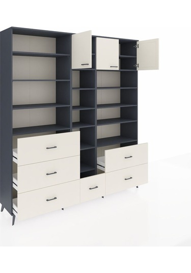 Hyperion Dolap 17 Raflı 6 Çekmeceli 3 Kapaklı 220x44x243 Antrasit-aytaşı/aytaşı Aytası/aytası Hyperion Dolap 17 Raflı 6 Çekmeceli 3 Kapaklı 220x44x243 Antrasit-aytaşı/aytaşı Aytası/aytası