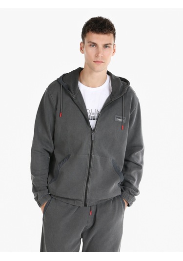 Colins Regular Fit Kapüşonlu Fermuarlı Gri Erkek Ceket Cl1066268 Koyu Gri Colins Regular Fit Kapüşonlu Fermuarlı Gri Erkek Ceket Cl1066268 Koyu Gri