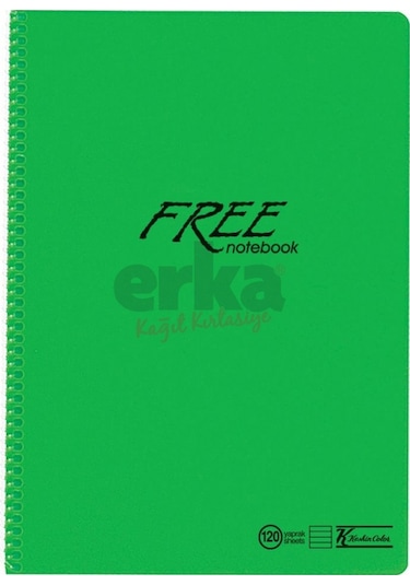 Keskin Color Free - A4 120 Yaprak Çizgili Defter Spiralli Pp Kapa