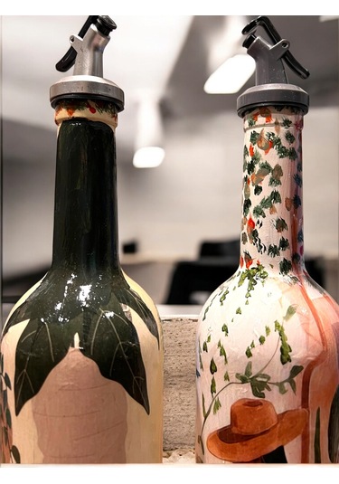 Latin Amerikalı Kadın Ve Kaktüs Desenli Özel Tasarım Yağdanlık-sirkelik Sosluk Seti- Ev Ve Mutfak De Krem