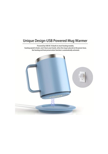 Fochsia 10 Saat Otomatik Kapama Usb Çalışan Isıtmalı Kahve Kupası Ve Isıtıcı Set Siyah