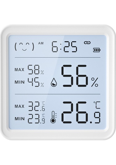 Maiyame Beyaz Bluetooth Isı Ve Nem Sensörü - Akıllı Otomasyon, Arka Işık, Uzak Erişim İçin Gateway Gereklidir - Aaa Pil Pil Yok