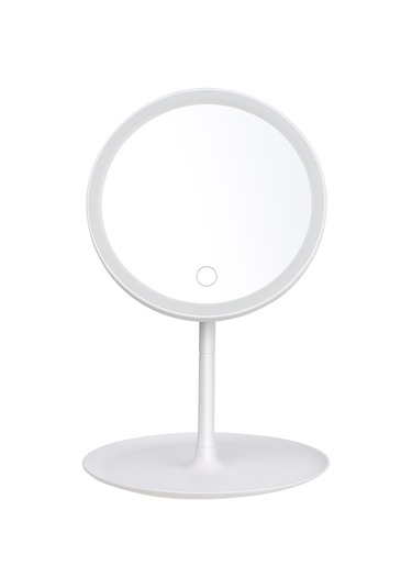 Vkemall Şarj Edilebilir Yuvarlak Makyaj Aynası L-ed Işık Ekran Anahtarı Çıkarılabilir Ta