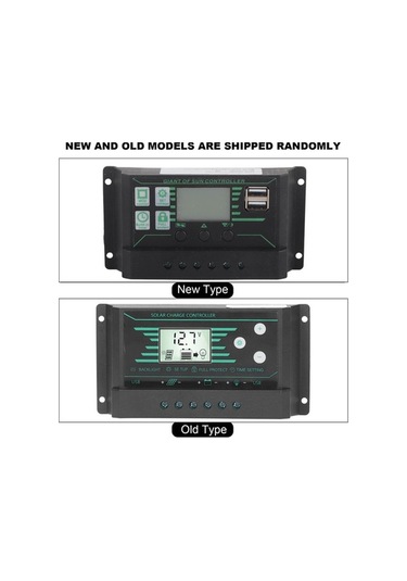 Electric 30a 12v/24v Güneş Şarj Kontrolcüsü, Çift Usb, Lcd Ekranlı, Lampz30 İçin Güneş Paneli Regülatörü