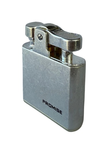 Promise Fırçalı Gümüş Tek Alevli Benzinli Çakmak