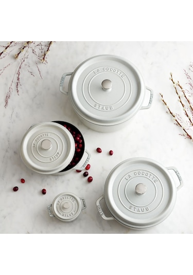 Döküm Tencere Yuvarlak 26 Cm Beyaz Beyaz