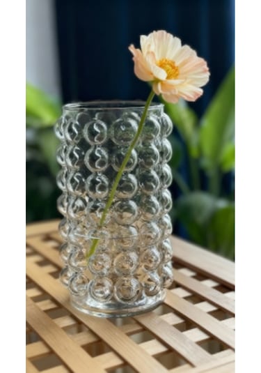 Candle Vase Balon Vazo 10 Cm Genişlik 15 Cm Uzunluk Beyaz