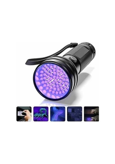 Wondernest 51 Led 395nm Uv Led Feneri, Evcil Hayvan İdrarı Algılama Desteği Siyah, Küçük Boyutlu Siyah