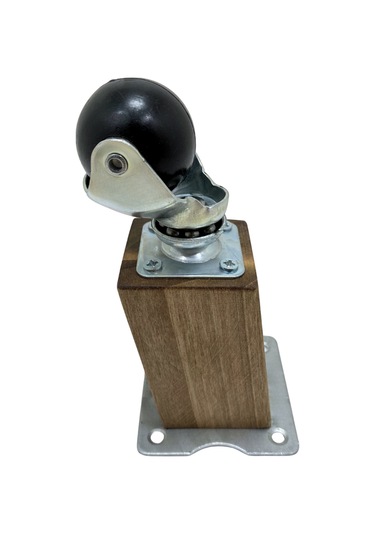 Kale Ahşap Eğimli Top Tekerli Ayak Mobilya Sehpa Tekerli Ayağı 12cm 1 Adet K. Ceviz Ceviz Ağacı Ceviz